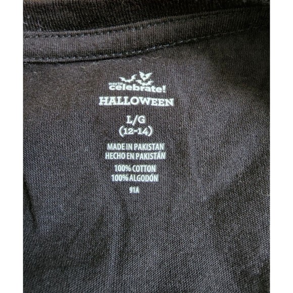 Black Skull T-Shirt Size Large Sugar Skull Halloween Horror Gothic - Picture 4 of 4